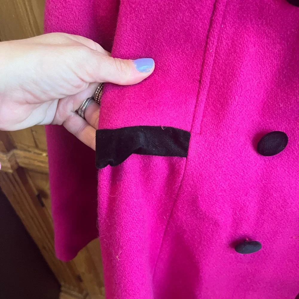Vintage Lil Miss Bobbie bright magenta pea coat